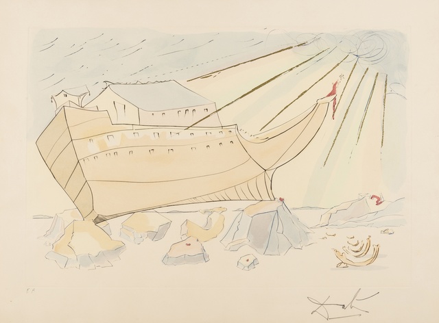 Salvador Dalí, ‘Noah's Ark (from Our Historical Heritage) (M & L 762; Field 75-4-F)’, 1975, Print, Etching with pochoir printed in colours, Forum Auctions