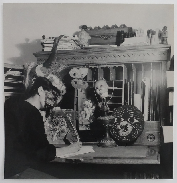 Kati Horna, ‘Mujer y mascara, Ciudad de Mexico, 1963’, 1963, Photography, Vintage gelatin silver print, Michael Hoppen Gallery