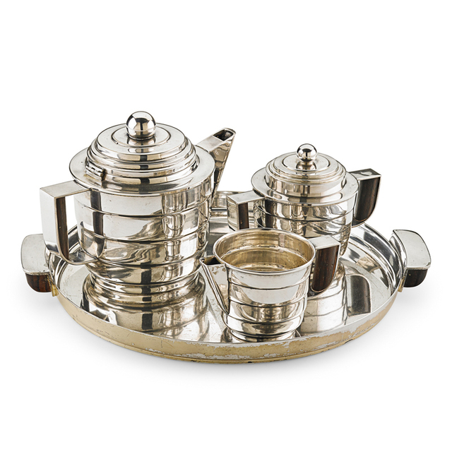 Kem Weber, ‘Rare Silver Style Four-Piece Tea Set, USA’, 1928, Rago/Wright