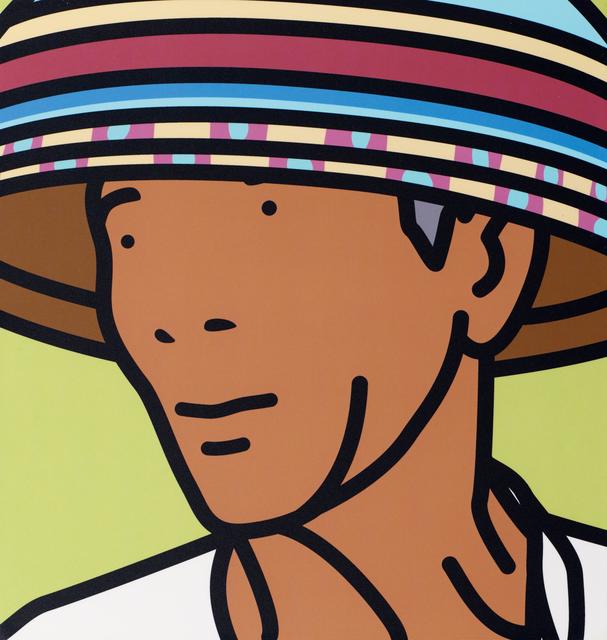 Julian Opie, ‘Komang, beach vendor’, 2002, Photography, C-print on plastic-sealed paper, laid down on wood, Van Ham