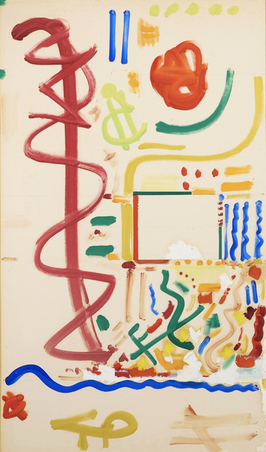 Hans Hofmann, ‘Red Lamp’, 1955, Drawing, Collage or other Work on Paper, Oil, gouache, and graphite on board, Hollis Taggart