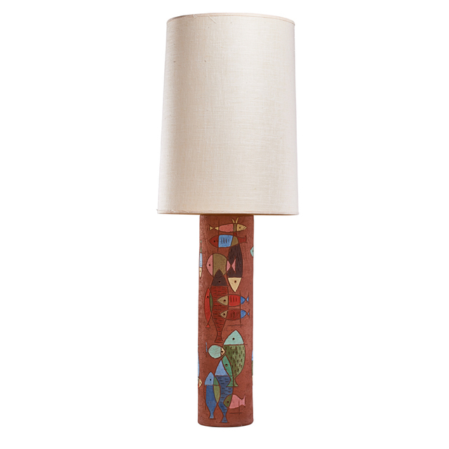 Bitossi, ‘Large Lamp With Stylized Fish, Italy’, mid-20th C., Rago/Wright
