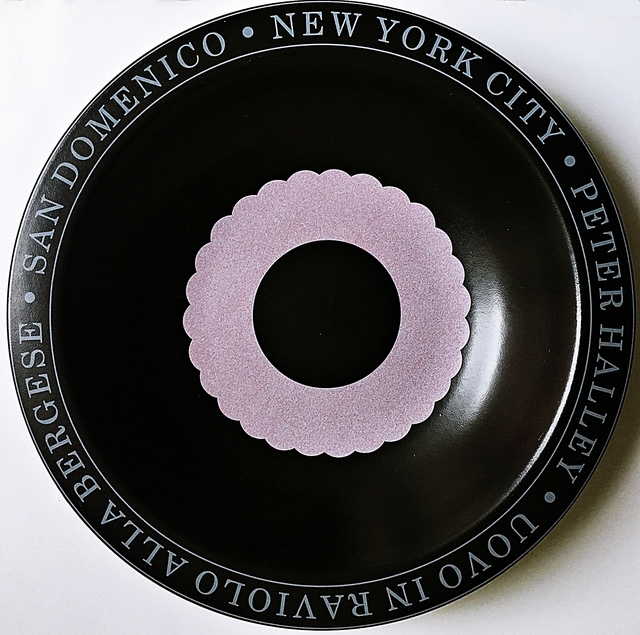Peter Halley, ‘Uovo In Raviolo Alla Bergese - San Domenico - New York, NY’, ca. 2000, Design/Decorative Art, Ceramic Plate. Artist Signature Fired into Plate., Alpha 137 Gallery
