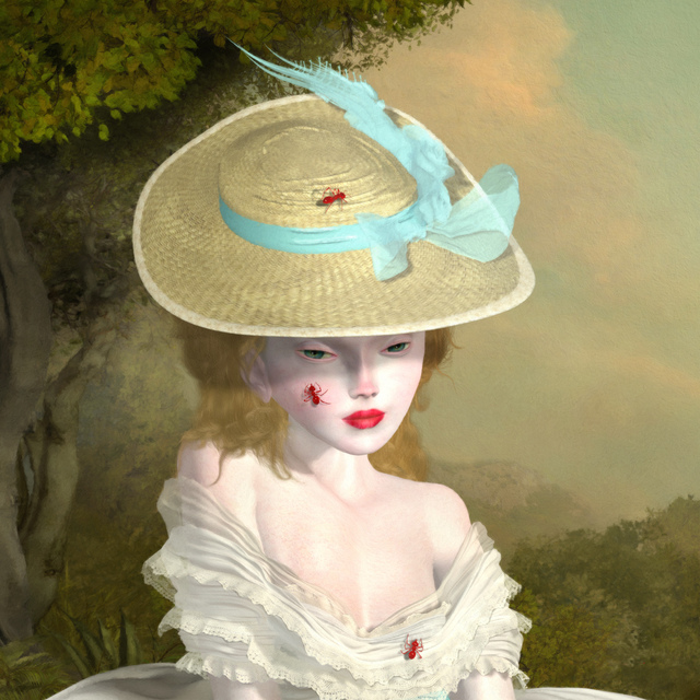 Ray Caesar, ‘Bejewelled Study’, 2014, Painting, One of a Kind Digital Ultrachrome Print and Acrylic Paint Single Varnished on Board, Dorothy Circus Gallery
