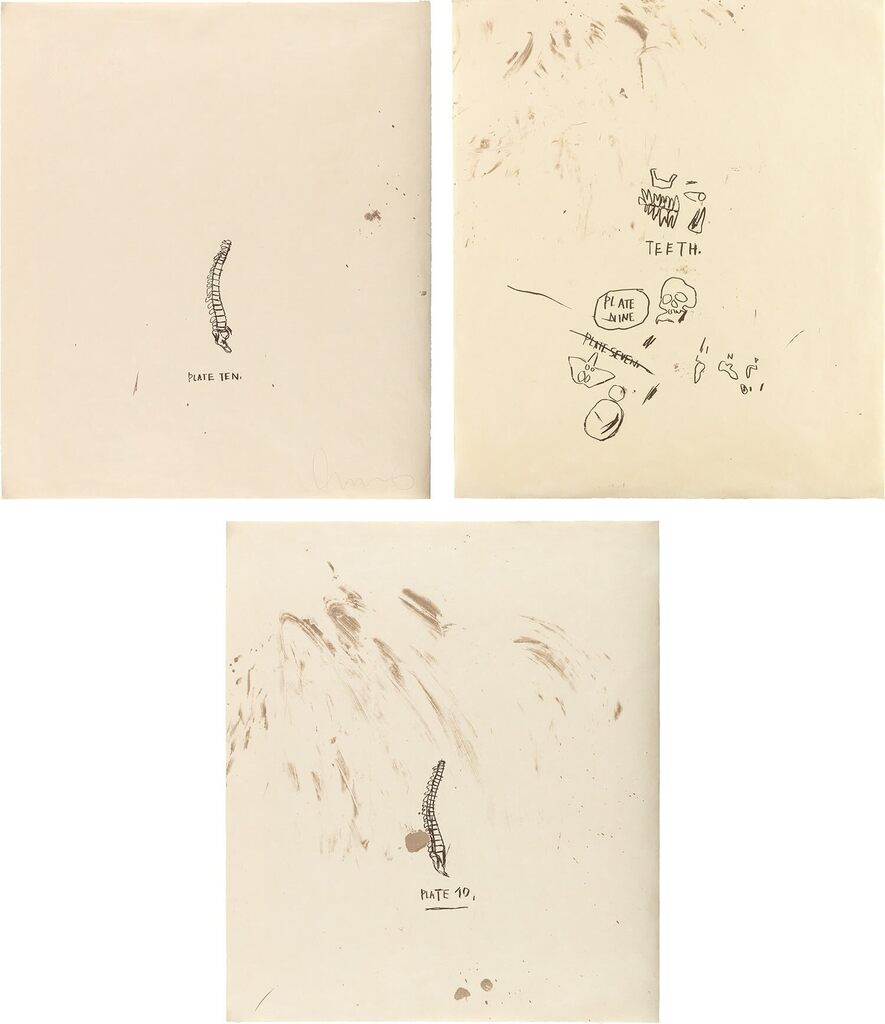 Jean-Michel Basquiat - Untitled (Plate Ten); Untitled (Teeth); and Untitled (Plate 10), from Untitled: from Leonardo