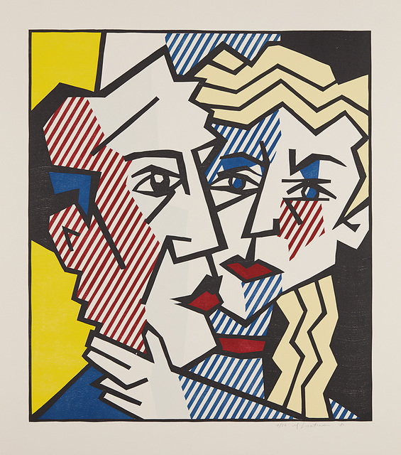 Roy Lichtenstein, ‘The Couple, from Expressionist Woodcut Series’, 1980, Print, Woodcut and embossing in colors, on Arches Cover paper, with full margins., Phillips