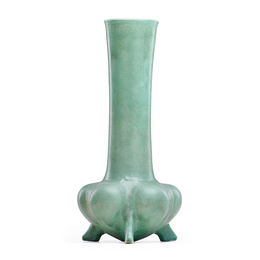 Tall Footed Three-Lobed Vase, Terra Cotta, IL