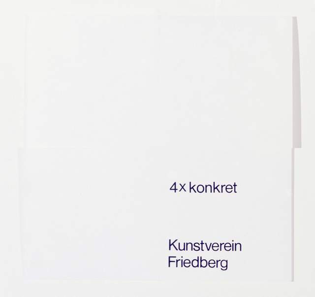 Verena Loewensberg, ‘4 x konkret’, 1977, Books and Portfolios, Silkscreen on laid paper, Edition & Galerie Hoffmann