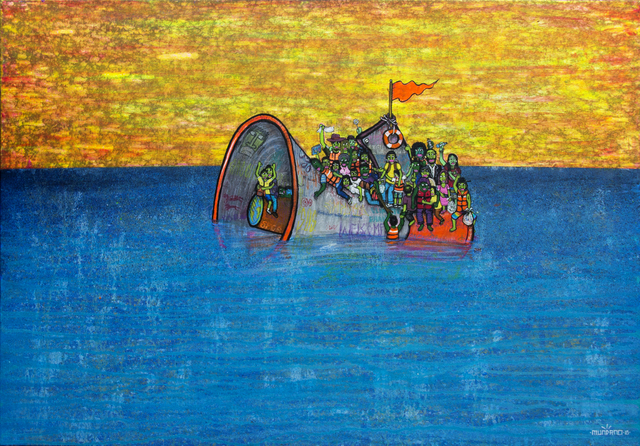 Mundano, ‘Somos do Planeta Terra (We Are From Planet Earth)’, 2018, Painting, Acrylic and spray on canvas., Kogan Amaro