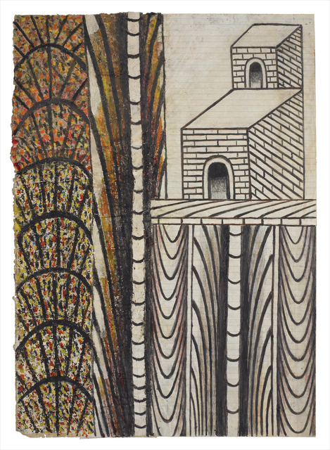 Martín Ramírez, ‘Untitled (Abstraction with Double Brick Structure)’, c. 1960-63, Robert Berman Gallery