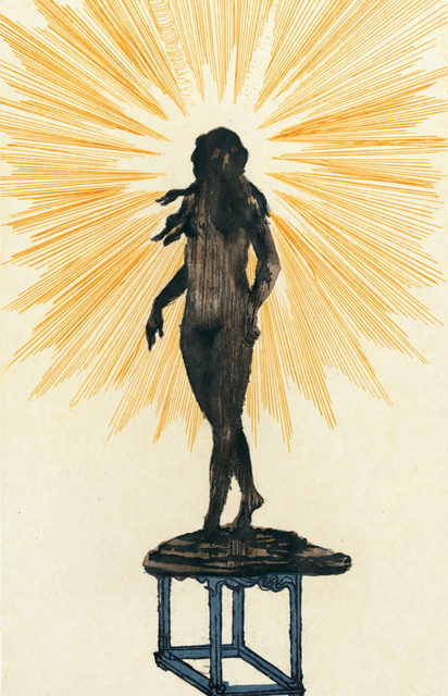 Mamma Andersson, ‘Sundial’, 2013, Print, Color sugar lift and spit bite aquatints with hard ground etching printed on gampi paper chine collé, Friends Seminary Benefit Auction