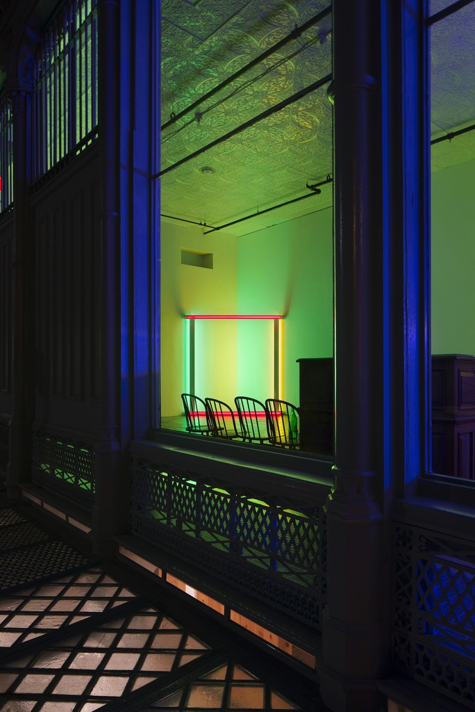 Installation view of "Dan Flavin, 2 works"at Judd Foundation © 2015 Stephen Flavin/Artists Rights Society (ARS), New York; courtesy of David Zwirner, New York/London Installation view of "Dan Flavin, 2 works"at Judd Foundation © 2015 Stephen Flavin/Artists Rights Society (ARS), New York; courtesy of David Zwirner, New York/London