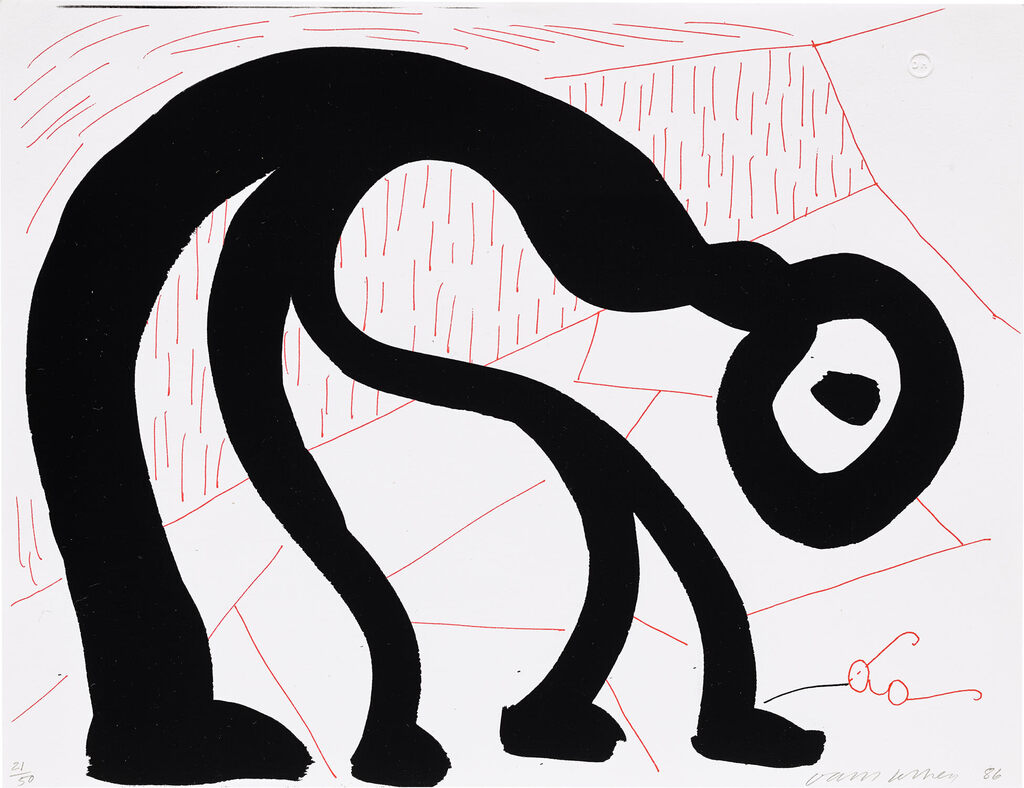 David Hockney - Man Looking for His Glasses, April 1986 (M.C.A.T. 297)