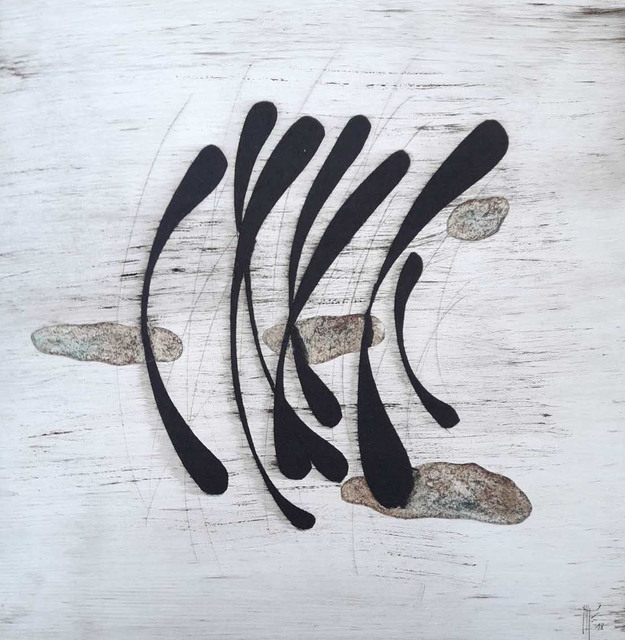 Manu vb Tintoré, ‘Brin d'herba’, 2018, Drawing, Collage or other Work on Paper, Enamel and color pencil on engraved paper, N2 Galería