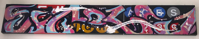 Sharp, ‘Subway Sign’, ca. 1995, Painting, Mixed media with spray enamel on authentic metal subway sign 42nd Street - Times Square, Dorian Grey Projects