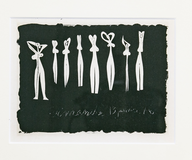 Pablo Picasso, ‘Pablo Picasso, Eight Silhouettes, Lithograph 1947, Framed’, 1940-1950, Print, Lithograph, White Cross