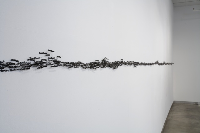 Yael Kanarek, ‘Horizon ’, 2007, Installation, Straight pins, rubber words in three languages: English, Arabic, Hebrew, bitforms gallery