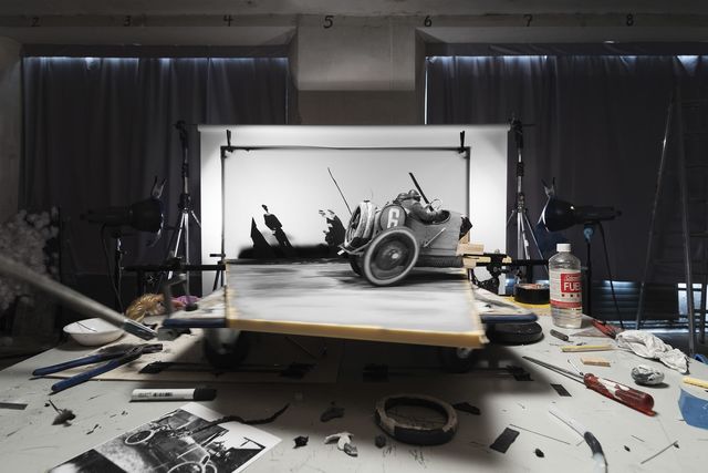 Cortis & Sonderegger, ‘Making of "Grand Prix de A.C.F" (by Jacques-Henry Lartigue, 1913)’, 2016, Photography, Digital C Print, Bryce Wolkowitz Gallery