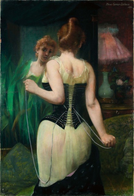 Pierre Carrier-Belleuse, ‘Jeune femme ajustant son corset’, 1893, Alon Zakaim Fine Art