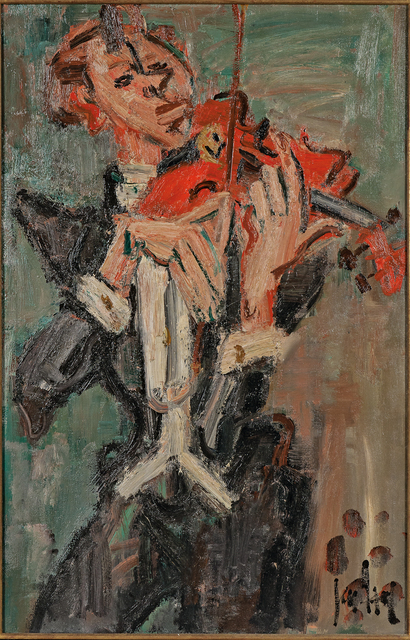 Gen Paul, ‘The Violinist’, Painting, Oil on canvas, framed., Skinner