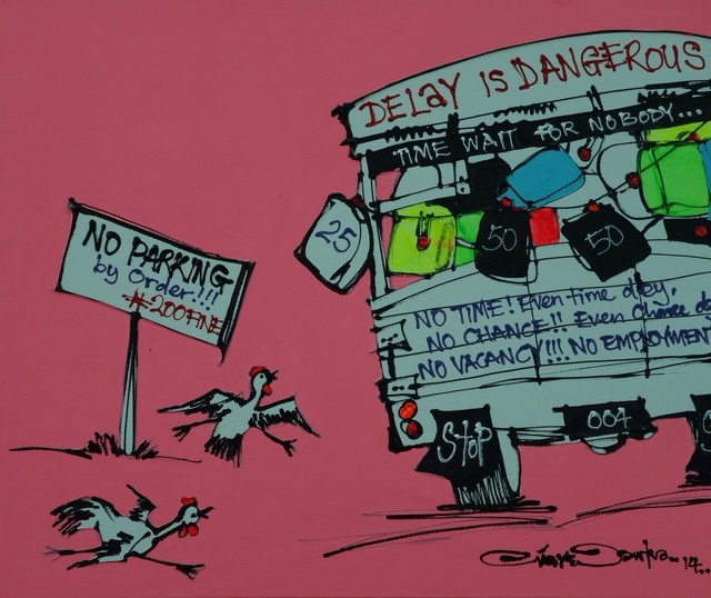 Diseye Tantua, ‘Delay is Dangerous’, 2014, Society of Nigerian Artists