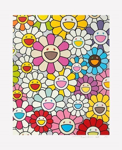 Takashi Murakami, ‘A Little Flower Painting: Pink, Purple and many other colours (silver) ’, 2018, Lougher Contemporary
