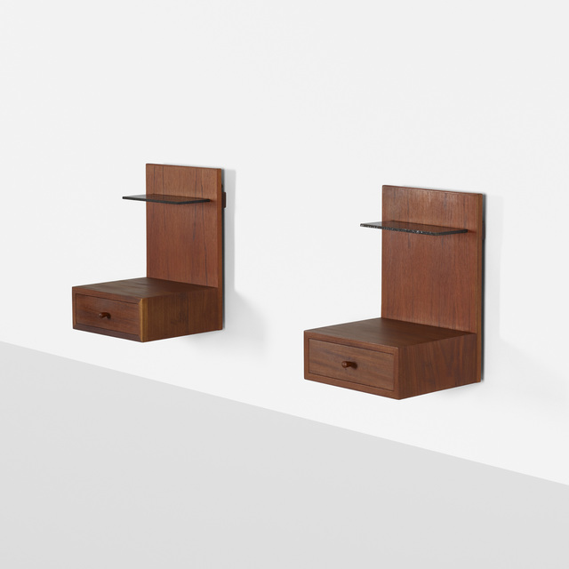 Hans Jorgensen Wegner Wall Mounted Nightstands Pair C 1960 Artsy