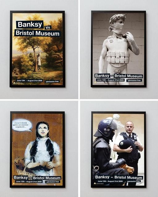 Banksy, ‘BANKSY VS BRISTOL MUSEUM X4 OFFSET LITHOGRAPH LTD EDT’, 2009, Arts Limited