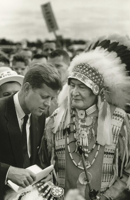 Art Shay, ‘Future President John F. Kennedy listening to a Sioux Chief Photography ’, 1960, Photography, Silver Gelatin Print Photography, Wizard Gallery