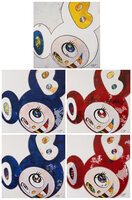Takashi Murakami - And then x 6 White: The Superflat Method, Blue & Yellow Ears,; And then x 6 Marine Blue: The Superflat ...
