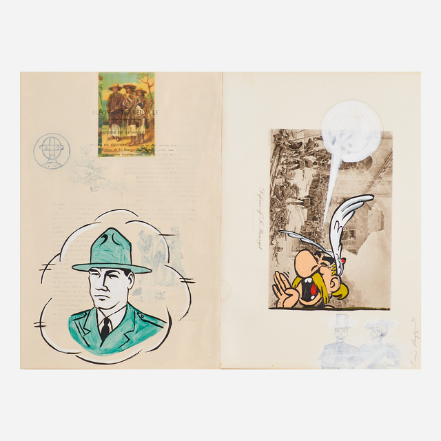 Enrique Chagoya, ‘Defence of Le Bourget’, 1997, Mixed Media, Mixed media on 19th C. print (framed), Rago/Wright