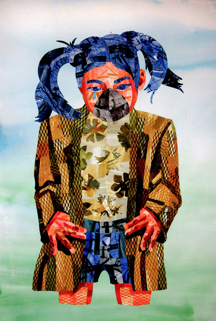J. D. Perkin, ‘Blue Tear’, 2018, Drawing, Collage or other Work on Paper, Acrylic and ink on paper construction, Russo Lee Gallery