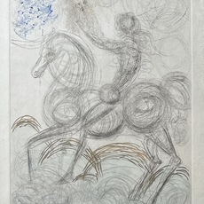 hand watercolored drypoint etchings by Salvador Dali