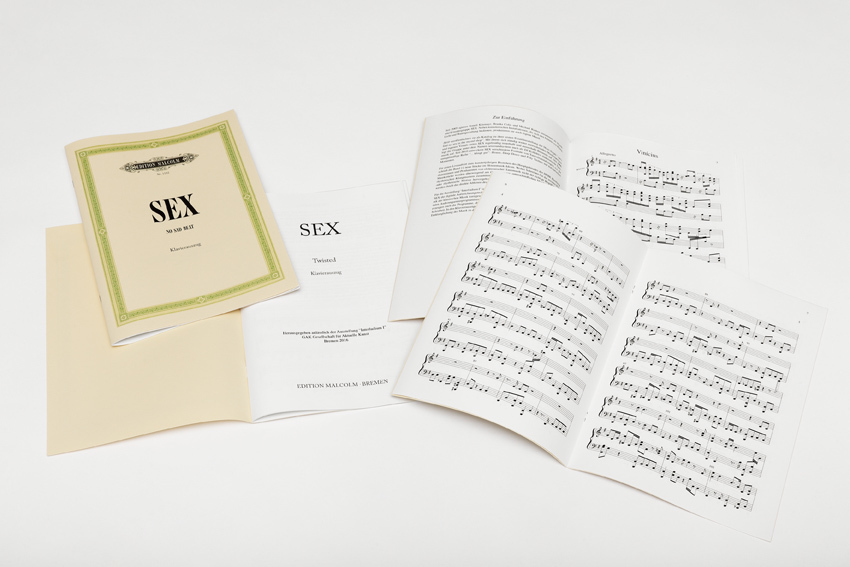 SEX
No Sad Beat, piano arangement, Edition Malcolm Nr. 1102
Twisted, piano arangement, Edition Malcolm Nr. 1103
Please Love Me, I’m Stereo, piano arangement, Edition Malcolm Nr. 1104
Vinícius, piano arangement, Edition Malcolm Nr. 1105
Courtesy SEX
Photo: Tobias Hübel SEX
No Sad Beat, piano arangement, Edition Malcolm Nr. 1102
Twisted, piano arangement, Edition Malcolm Nr. 1103
Please Love Me, I’m Stereo, piano arangement, Edition Malcolm Nr. 1104
Vinícius, piano arangement, Edition Malcolm Nr. 1105
Courtesy SEX
Photo: Tobias Hübel