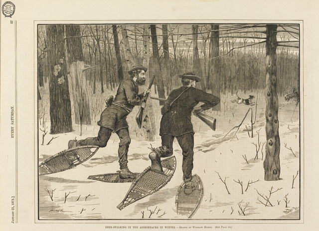 Winslow Homer, ‘Deer-Stalking in the Adirondacks in Winter’, 1871, Cooper Hewitt, Smithsonian Design Museum