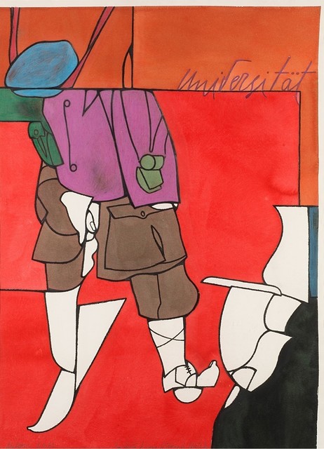 Valerio Adami, ‘Universität (L'università di Lipsia al tempo di Nietsche)’, 1972, Finarte