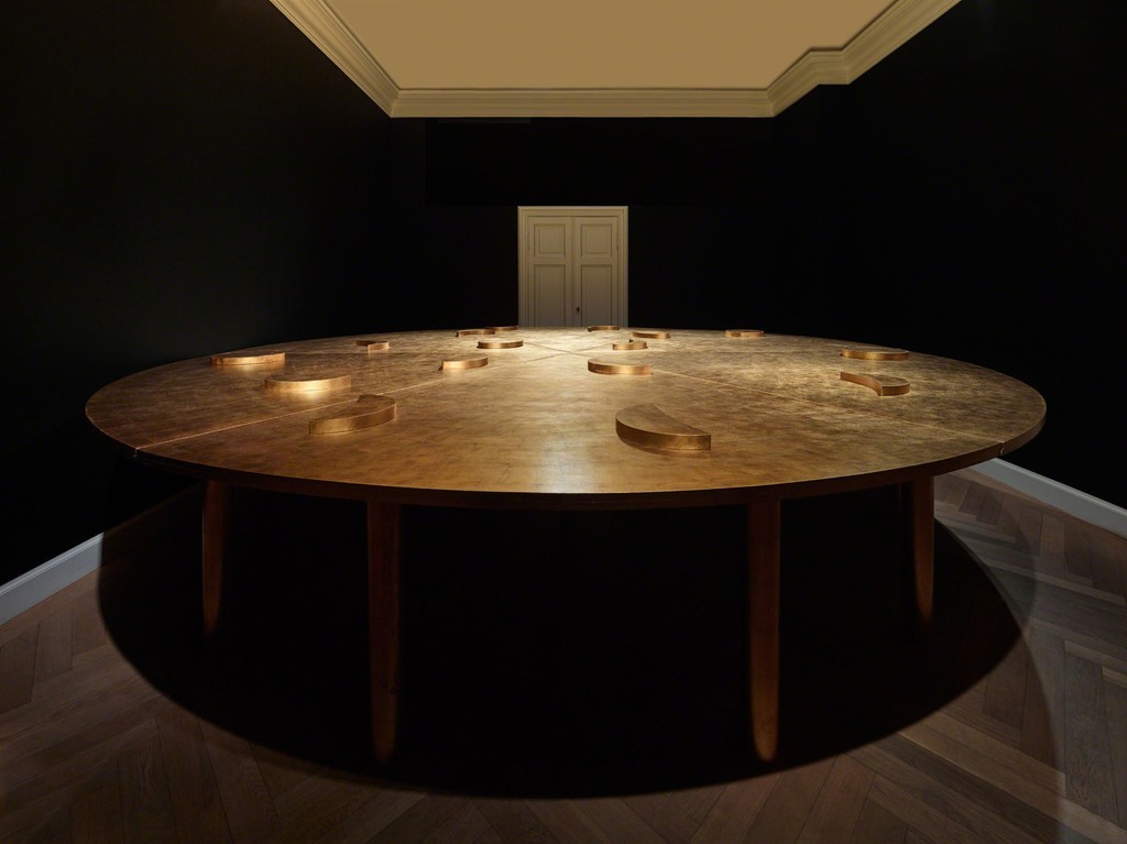 James Lee Byars, The Moon Books (1989). Exhibition view: James Lee Byars, The Palace of Perfect, KEWENIG, Berlin (16 February–13 April 2019). Courtesy KEWENIG, Berlin. Copyright: The Estate of James Lee Byars. Photo: Stefan Müller. James Lee Byars, The Moon Books (1989). Exhibition view: James Lee Byars, The Palace of Perfect, KEWENIG, Berlin (16 February–13 April 2019). Courtesy KEWENIG, Berlin. Copyright: The Estate of James Lee Byars. Photo: Stefan Müller.