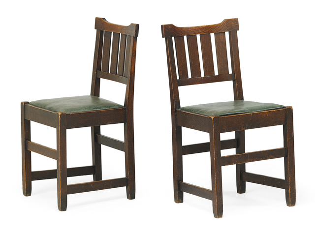 Gustav Stickley Pair Of Early Dining Chairs Ca 1901 02 Artsy