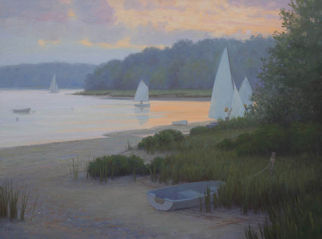 Sam Vokey, ‘Sailing Home at Twilight’, 2020, Painting, Oil on canvas, The Guild of Boston Artists