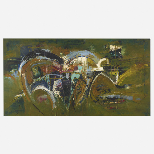 Matsumi Kanemitsu, ‘Untitled’, 1955, Painting, Oil on canvas, Rago/Wright