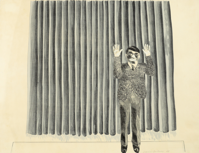 David Hockney, ‘Figure by curtain’, 1964, Bernard Jacobson Gallery