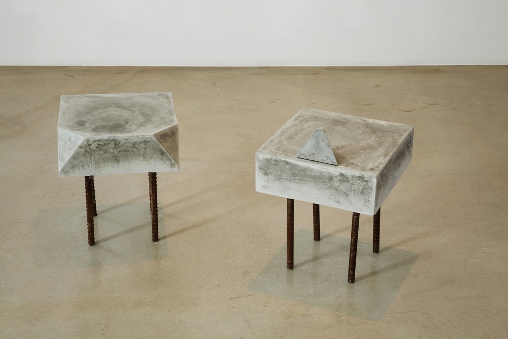 Chaelin Kim, Stool, cement steel, 35cm x 35cm x 40cm, 25cm x 35cm x 50cm, 2014 Chaelin Kim, Stool, cement steel, 35cm x 35cm x 40cm, 25cm x 35cm x 50cm, 2014