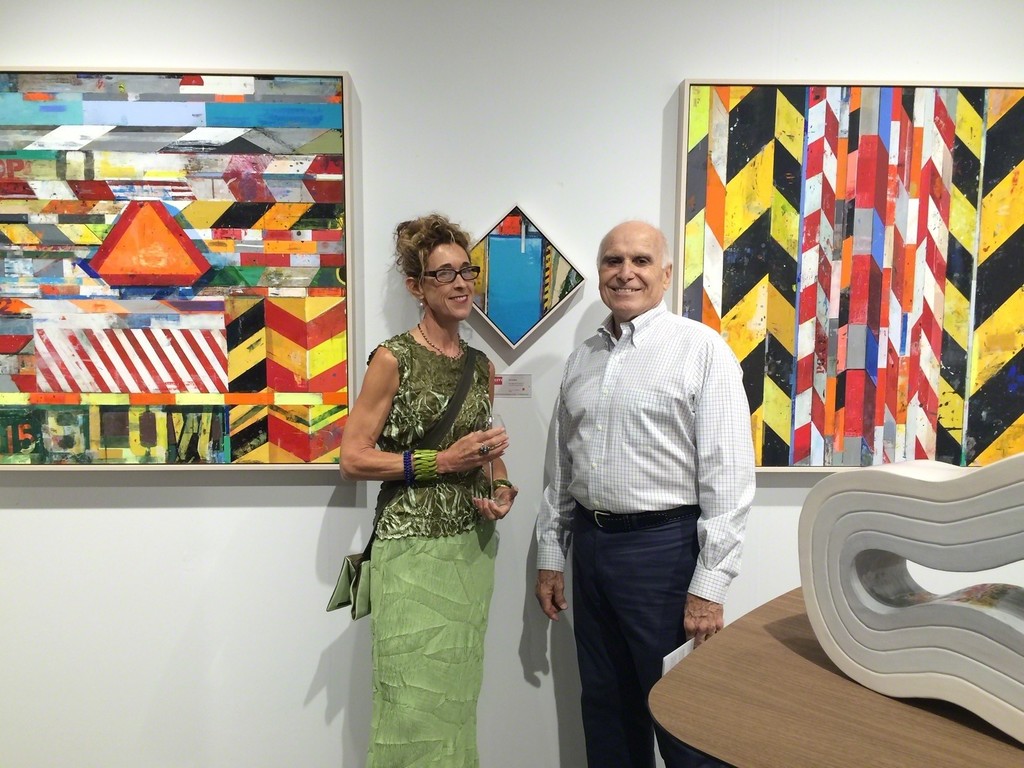 Artist Kim Frohsin with collector at Andra Norris Gallery's Art Silicon Valley International Art Fair booth in 2015 Artist Kim Frohsin with collector at Andra Norris Gallery's Art Silicon Valley International Art Fair booth in 2015