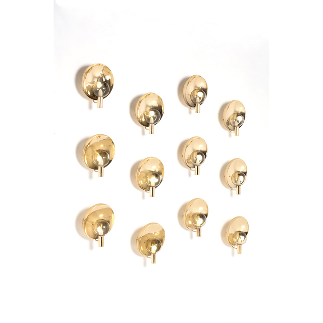 Hans-Agne Jakobsson, ‘Set of twelve wall lamps’, near 1960, Design/Decorative Art, Laiton et verre, PIASA