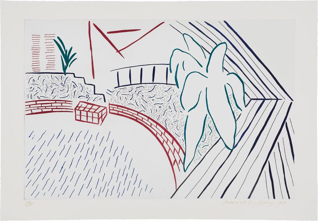 David Hockney - My Pool and Terrace, from Eight by Eight to Celebrate the Temporary Contemporary