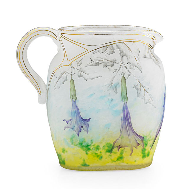 Daum, ‘Early Pitcher With Nightshade, France’, Late 19th C., Rago/Wright