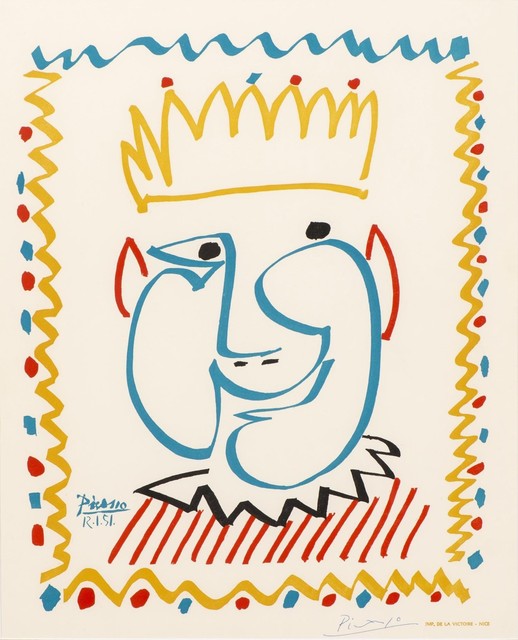 Pablo Picasso, ‘Tête de Roi, Affiche pour le Carnival de Nice’, 1951, Drawing, Collage or other Work on Paper, Lithograph, Masterpiece Art