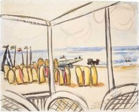 ”Strandansicht von der Terrasse aus gesehen”