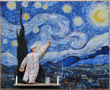 Stephen Hansen, ‘Starry Night (van Gogh)’, 2015, Painting, Painted Paper Mache and Acrylic on Canvas on Panel, Zenith Gallery