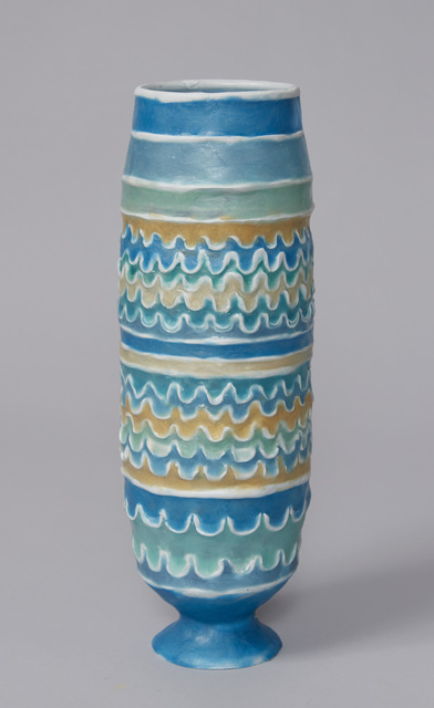 Shari Mendelson, ‘Barrel Urn with Waves’, 2018, Sculpture, Repurposed plastic, hot glue, resin, mica, Jason Jacques Gallery